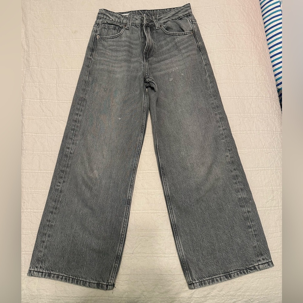 NWT Zara Kids Gray Mom Fit Jeans, kid sz 9